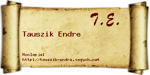 Tauszik Endre névjegykártya